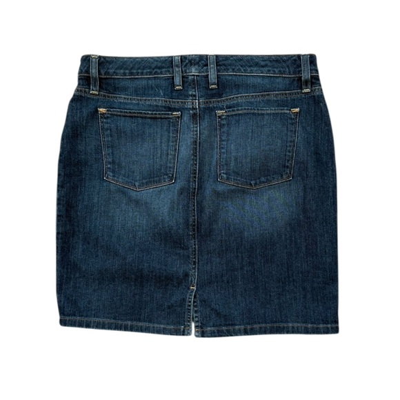 LL Bean Denim Jean Blue Favorite Fit Straight Casual Short Stretch Skirt 10P - Picture 2 of 6
